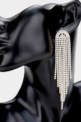 Rhinestone Gold Fringe Drop Earrings