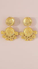 Cia Vintage Turquoise Drop Dangle Earrings - Gold