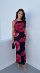 Rosalia Floral Maxi Dress - Black