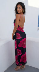 Rosalia Floral Maxi Dress - Black