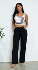 Cora Linen Pants - Black