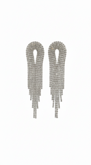 Shine Rhinestone Earrings - Silver