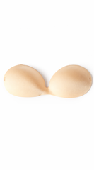 Adhesive Plunge Bra with Back Strap - Beige