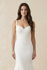 Mermaid Satin Sweetheart Wedding Dress in White