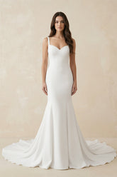 Mermaid Satin Sweetheart Wedding Dress in White