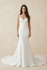 Mermaid Satin Sweetheart Wedding Dress in White