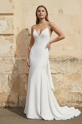Mermaid Spaghetti Straps Wedding Dresses in White