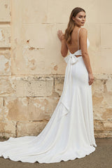 Mermaid Spaghetti Straps Wedding Dresses in White