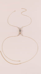 Rhinestone Eye Body Waist Chain - Gold