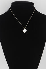 Clover Pendant Gold Dipped Chain Necklace - White
