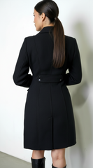 Align Tailored Front Button Peacoat - Black