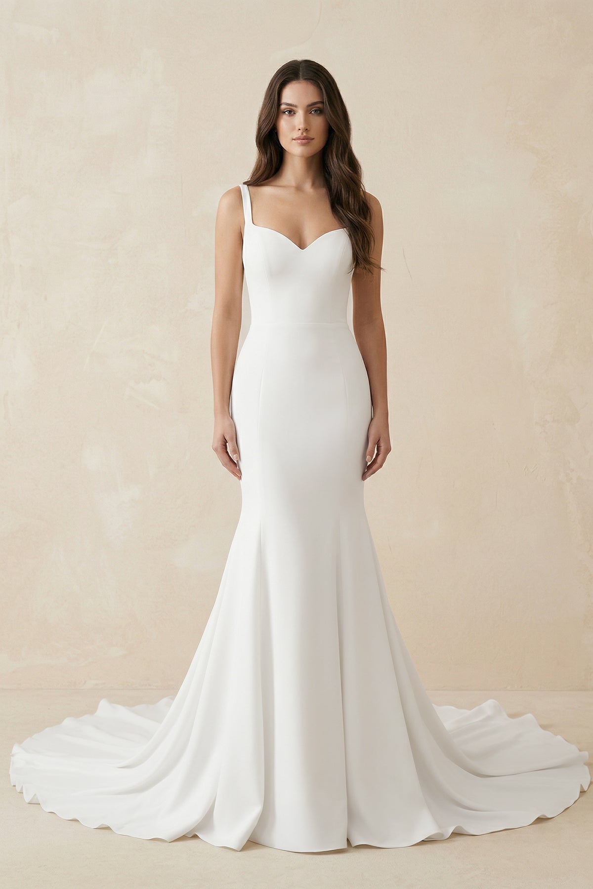 Mermaid Satin Sweetheart Wedding Dress in White