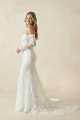 Mermaid Sweetheart Lace Wedding Dress With Sleeves